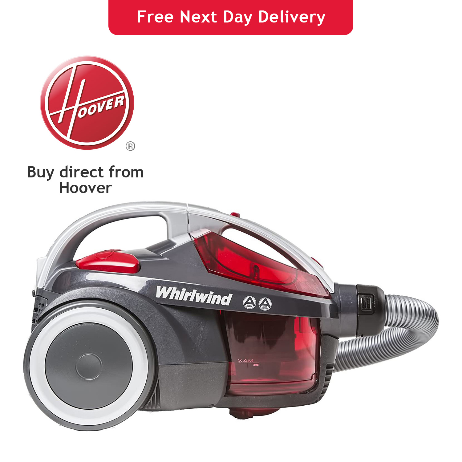 Hoover Whirlwind Bagless Lightweight Cylinder Vacuum Cleaner SE71WR01 Grey/Red 787162368086 eBay