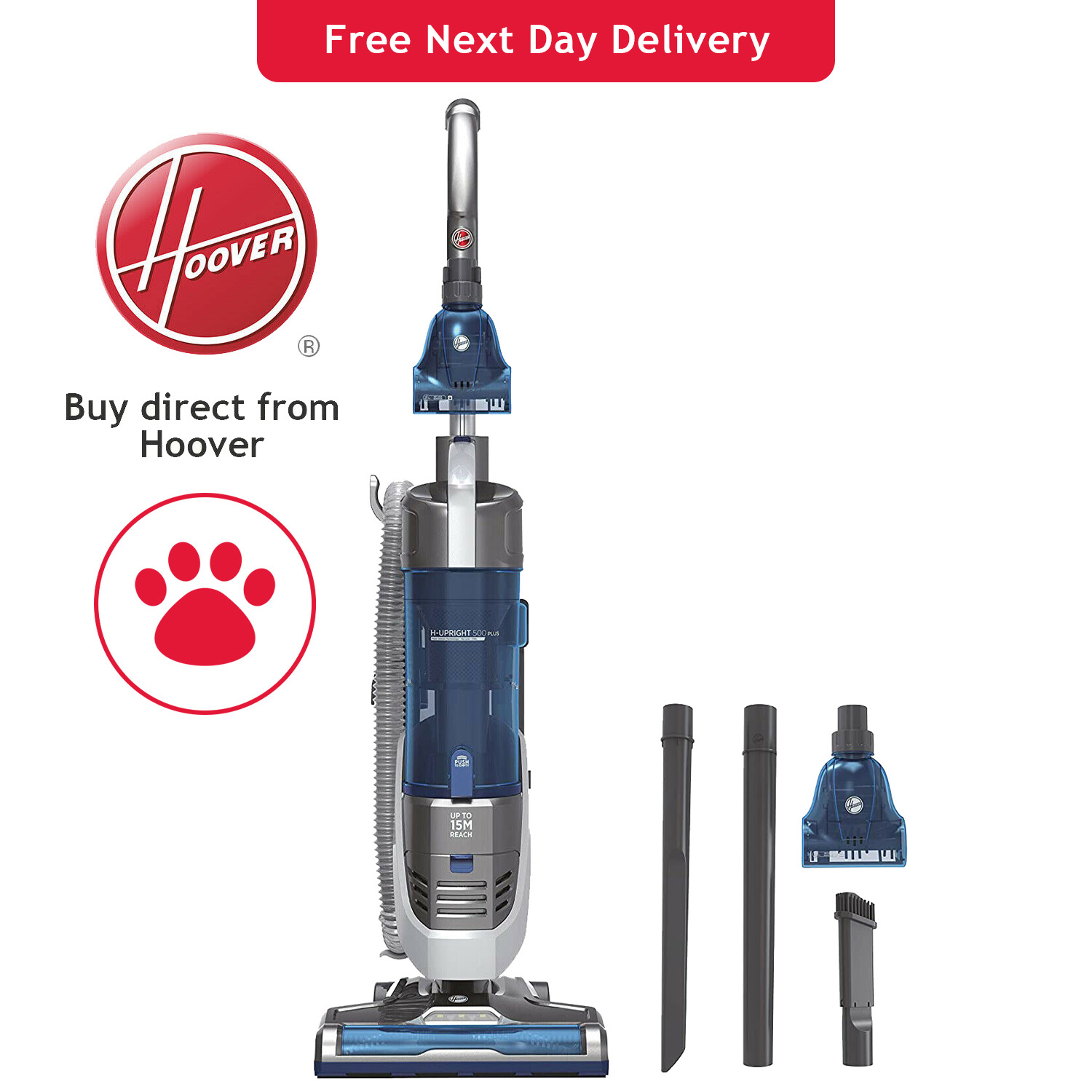 Hoover H-UPRIGHT 500 Sensor Plus Pets Upright Bagless Vacuum Cleaner